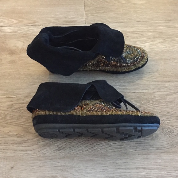 House of Harlow 1960 Maddie Beaded Suede Mocassin - Picture 2 of 10